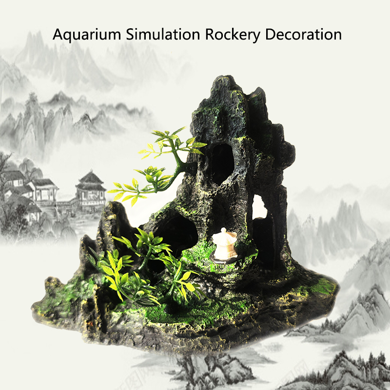Planted Aquarium Media - Resin Aquarium Rockery Mountain Decoration Artificial