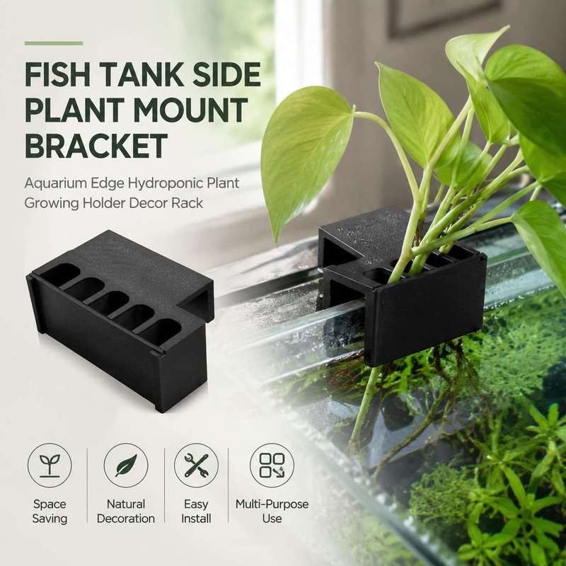 Aquarium Plant Ornament - Fish Tank Side Plant Mount Bracket
