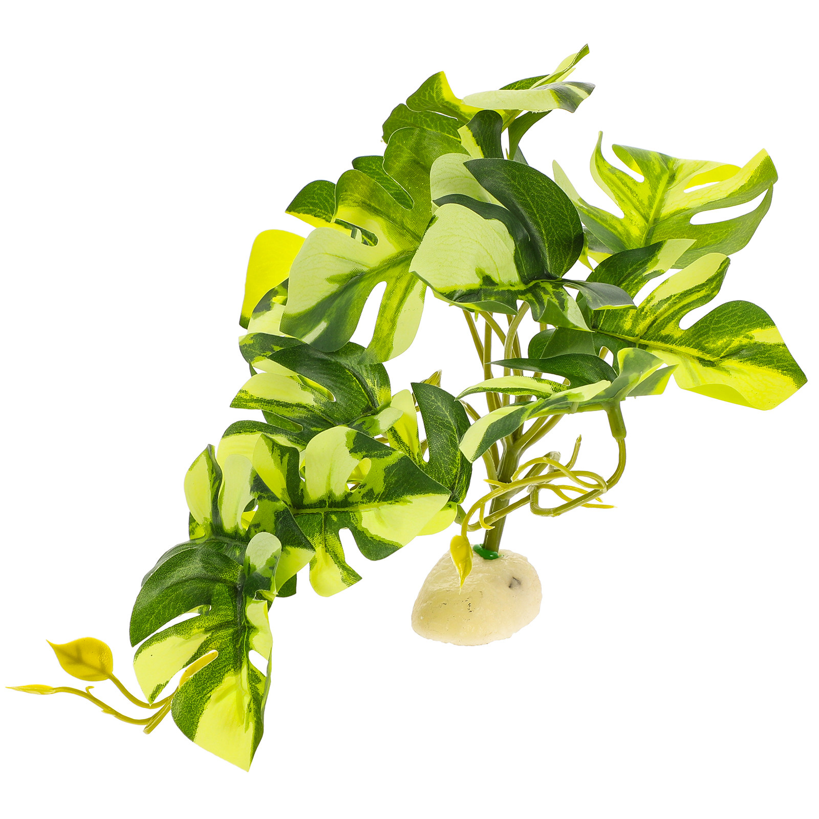 Aquarium Plant Ornament - Realistic Resin Monstera Plant Reptile Terrarium