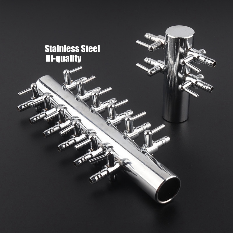 Aquarium Lily Pipe - 4~12 Ways 19mm-5mm Stainless Steel Air