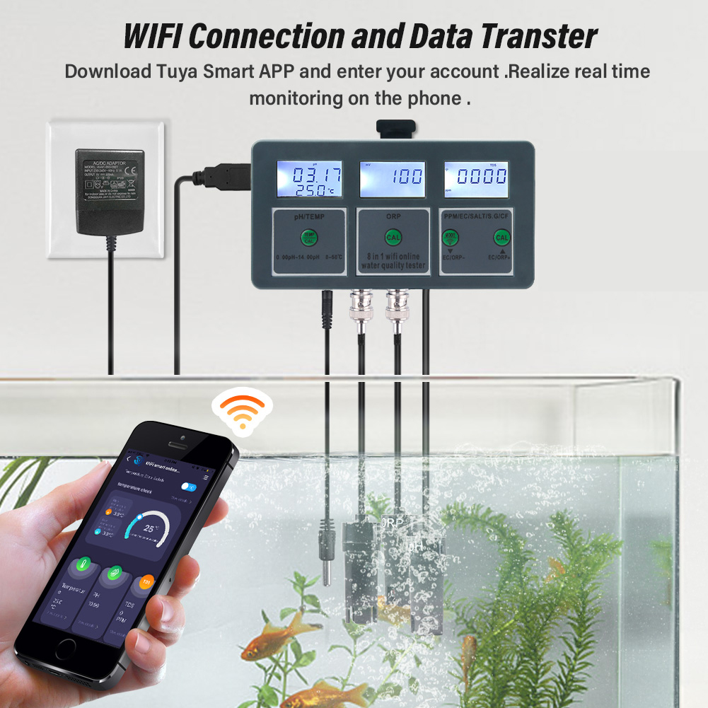 YAGO 8 in 1 WiFi Aquarium Wate - огляд і ціна Planted Aquarium Test Kit